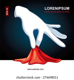 the hand of the wizard holds red kerchief. cover design