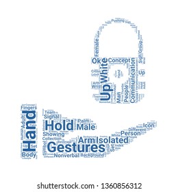 hand word cloud. tag cloud about hand.