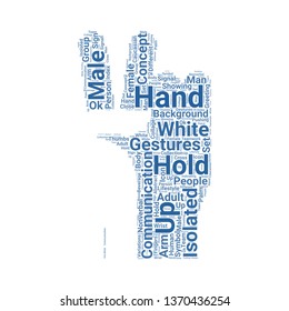 hand word cloud. tag cloud about hand