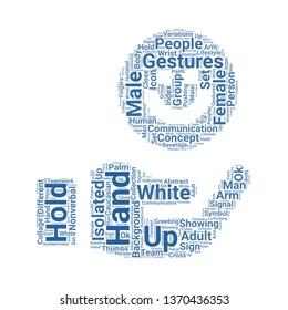 hand word cloud. tag cloud about hand