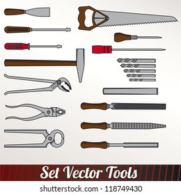Hand work tools set