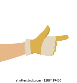 hand in working gloves, vector illustration , flat style