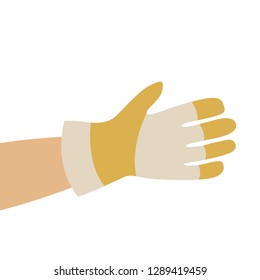hand in working gloves, vector illustration , flat style