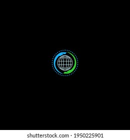 hand and   world ilustration logo design 