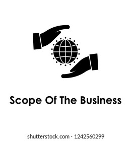 hand, world, scope of the business icon. Element of business icon for mobile concept and web apps. 
