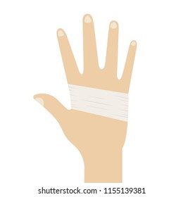 hand wound cartoon vector.