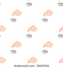 Hand wrapping the medicine in the damaged eye. Medicine single icon in cartoon style vector symbol stock illustration web.