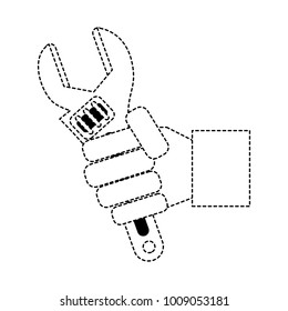 Hand with wrench