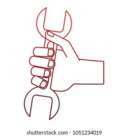 Hand with wrench