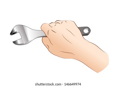 Hand With Wrench