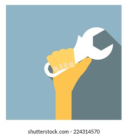 hand with Wrench