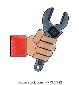 Hand with wrench