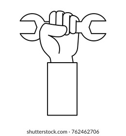 hand with wrench icon