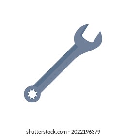 Hand wrench icon. Flat illustration of hand wrench vector icon isolated on white background