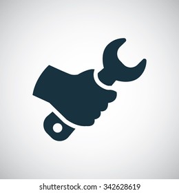 hand wrench icon, on white background
