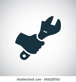 hand wrench icon, on white background
