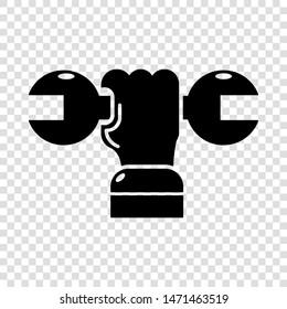 Hand wrench icon. Simple illustration of hand wrench vector icon for web