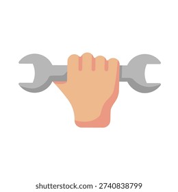 Hand with wrench icon vector, hand holding wrench vector illustration, wrench clip art, mechanic clip art, repair tool icon