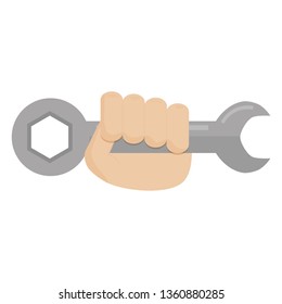 hand with wrench key tool