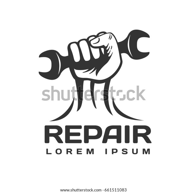 Hand Wrench Logo Tools Icon Car Stock Vector (Royalty Free) 661511083