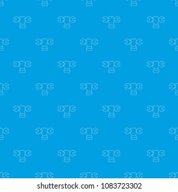 Hand wrench pattern vector seamless blue repeat for any use