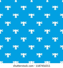 Hand wrench pattern vector seamless blue repeat for any use