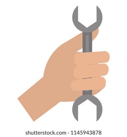 hand with wrench tool