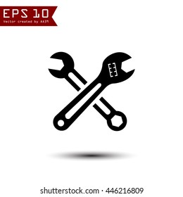 Hand wrench tool or spanner vector illustration on white background