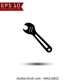Hand wrench tool or spanner vector illustration on white background