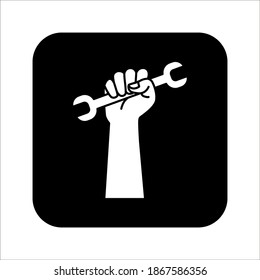 Mano con el icono del vector de llave aislado en el fondo blanco. colores modificables eps 10