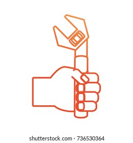 hand with wrench  vector illustration