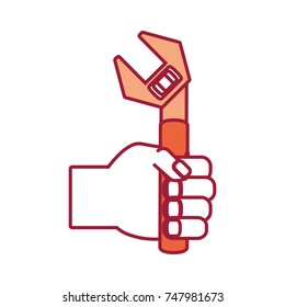 hand with wrench vector  illustration