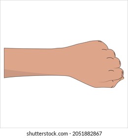 hand wrist vector with closed fist 