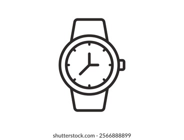 hand wrist watch icon. Isolated vector illustration