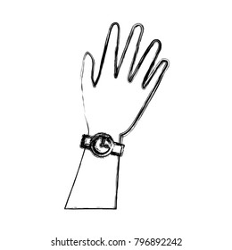 Hand with wristwatch