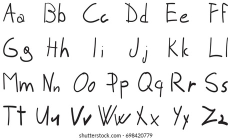 Hand Write Alphabet In Vector Object