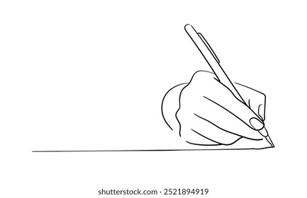 Hand write continuous line art drawing isolated on white background. Document outline. Vector illustration
