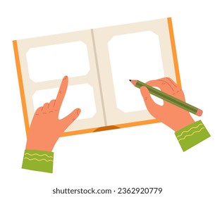 Handschreibpapier mit Schreibstift-Signatur-Brief-Schreiber einzeln Konzept. Vektorgrafik-Design-Illustration
