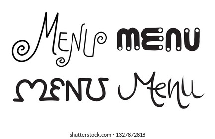 hand write menu several design vector illustration isolated
