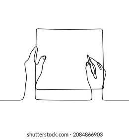 hand write on paper using pen work editable oneline continuous single line art