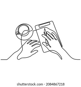 hand write on paper using pen work editable oneline continuous single line art