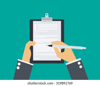 Hand write paper.