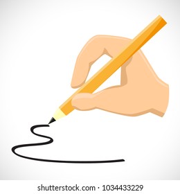 hand write with pencil