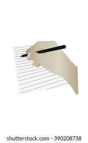 Hand write pencil on the notebook vector