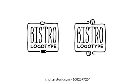 Hand write vector logotype for bistro, cafe, restaurant, kitchen, food company etc.