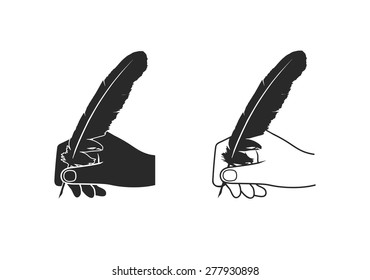  hand writes with a goose quill