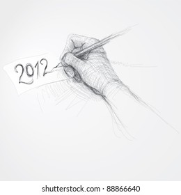 Hand writes “2012” / realistic sketch (not auto-traced)