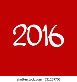  hand writing 2016 with white marker on red board.