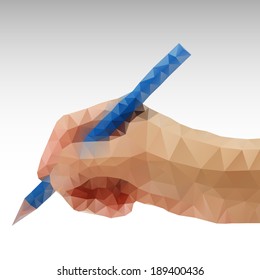 Hand writing  Abstract polygonal