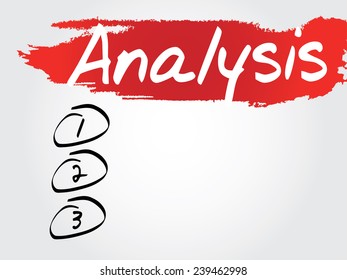 Hand writing Analysis Blank List, vector concept background